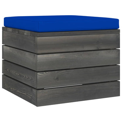 2-Delige Loungeset Met Kussens Pallet Massief Grenenhout Blauw