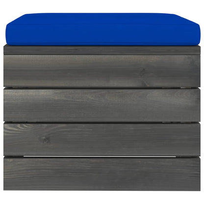 2-Delige Loungeset Met Kussens Pallet Massief Grenenhout Blauw