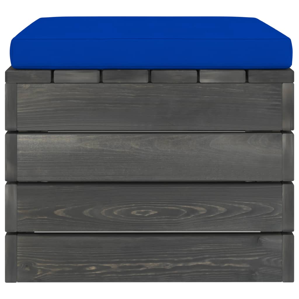 2-Delige Loungeset Met Kussens Pallet Massief Grenenhout Blauw