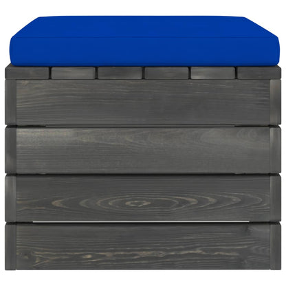 2-Delige Loungeset Met Kussens Pallet Massief Grenenhout Blauw
