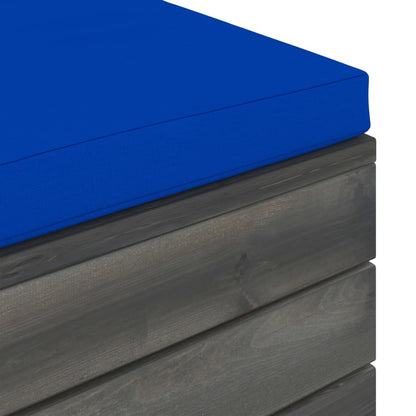 2-Delige Loungeset Met Kussens Pallet Massief Grenenhout Blauw