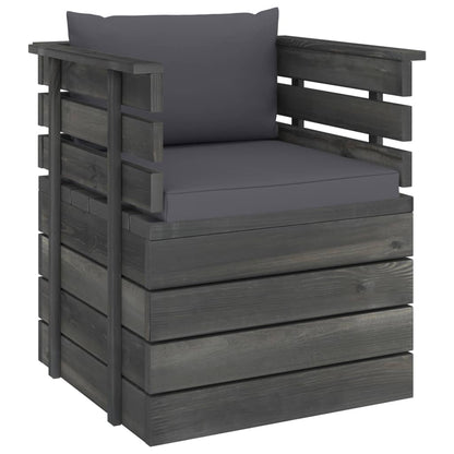 Tuin Met Kussens Pallet Grenenhout Antraciet Fauteuil
