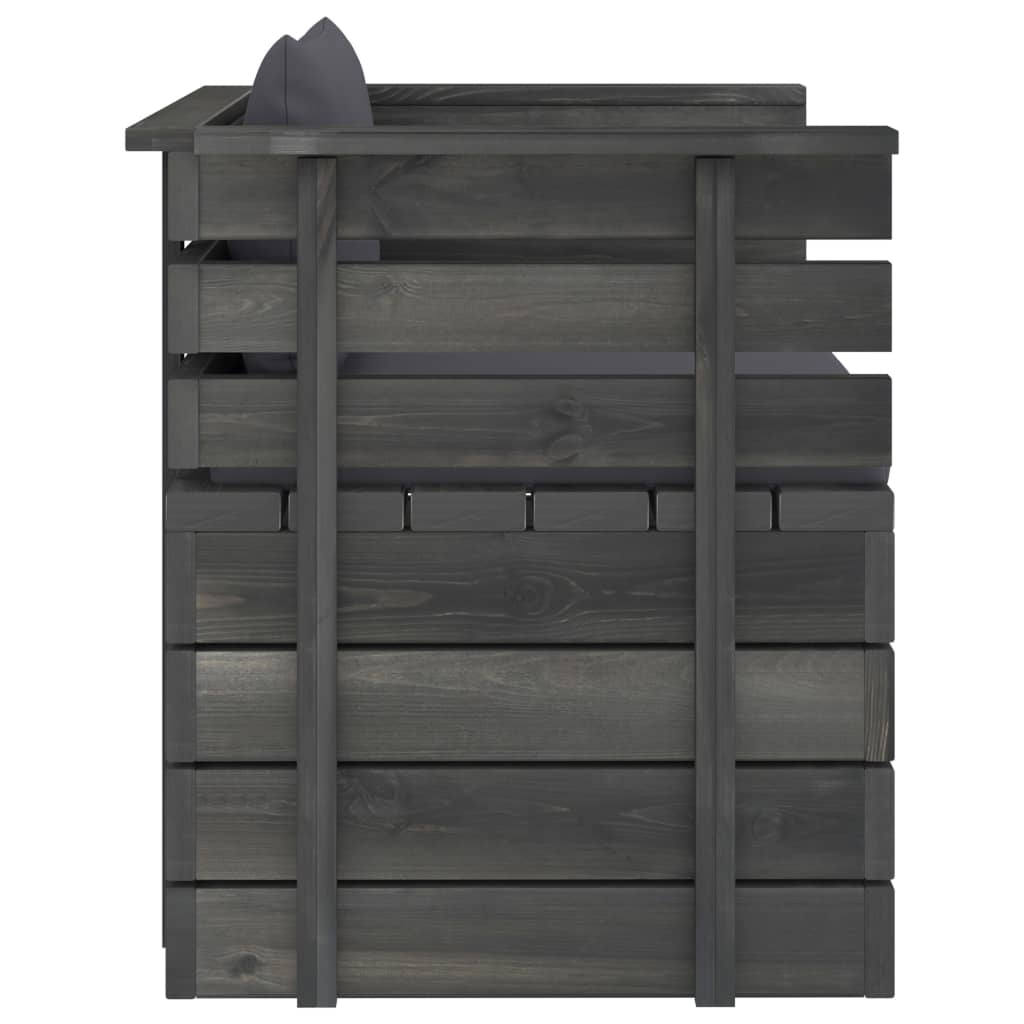 Tuin Met Kussens Pallet Grenenhout Antraciet Fauteuil