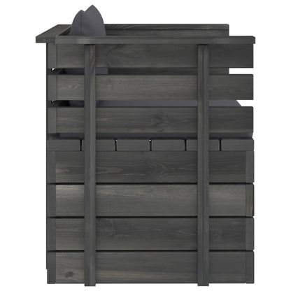 Tuin Met Kussens Pallet Grenenhout Antraciet Fauteuil