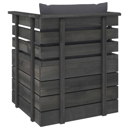Tuin Met Kussens Pallet Grenenhout Antraciet Fauteuil