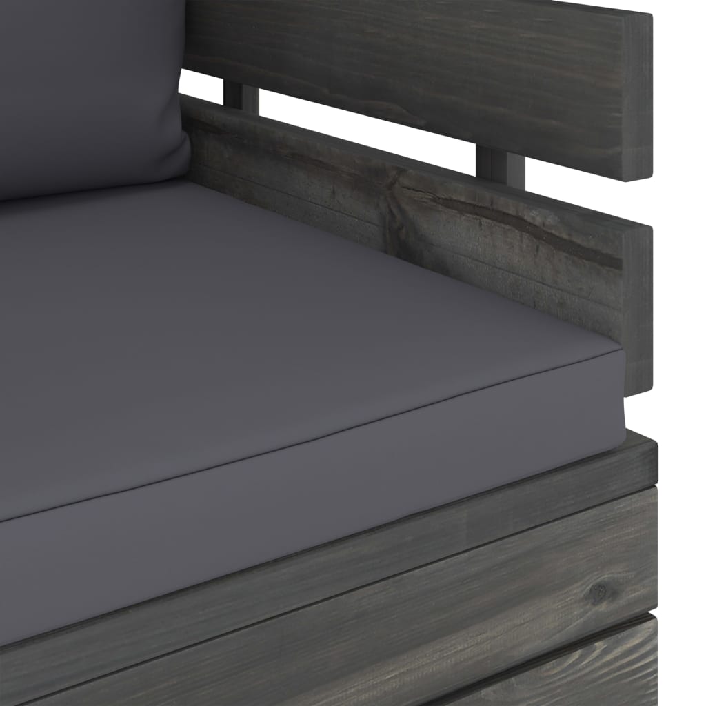 Tuin Met Kussens Pallet Grenenhout Antraciet Fauteuil