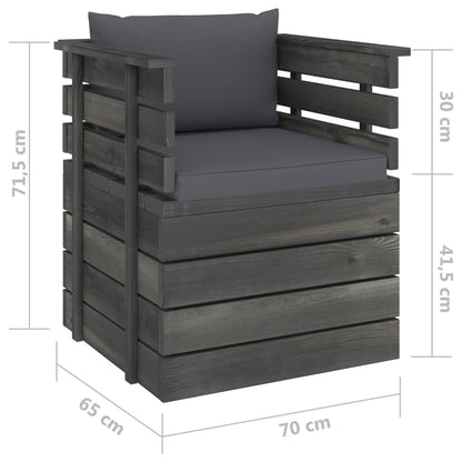Tuin Met Kussens Pallet Grenenhout Antraciet Fauteuil