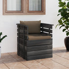 Tuin Met Kussens Pallet Grenenhout Antraciet Fauteuil