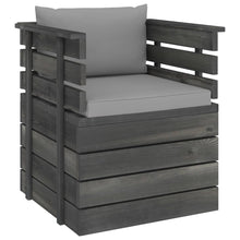 Tuin Met Kussens Pallet Grenenhout Grijs Fauteuil