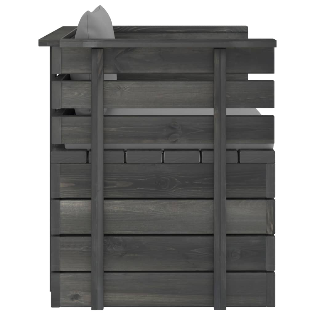 Tuin Met Kussens Pallet Grenenhout Grijs Fauteuil