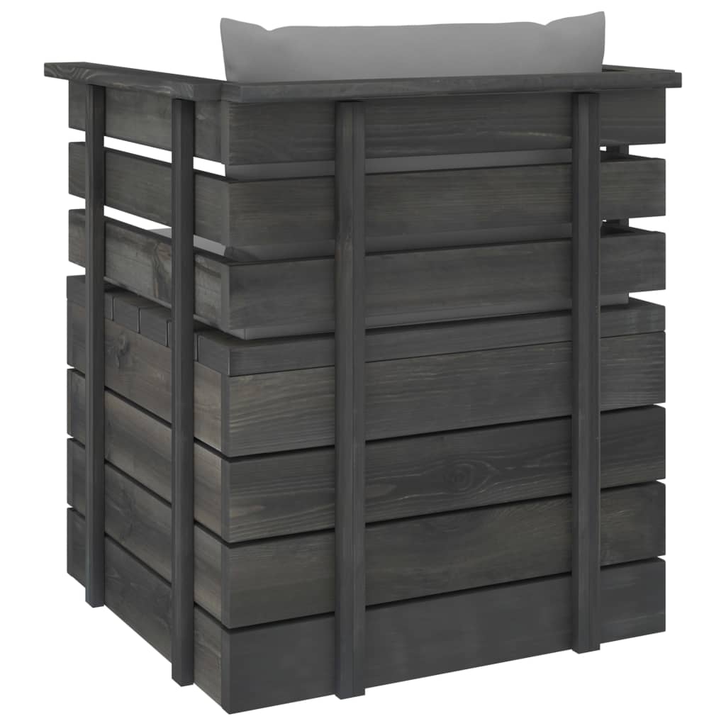 Tuin Met Kussens Pallet Grenenhout Grijs Fauteuil