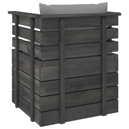 Tuin Met Kussens Pallet Grenenhout Grijs Fauteuil