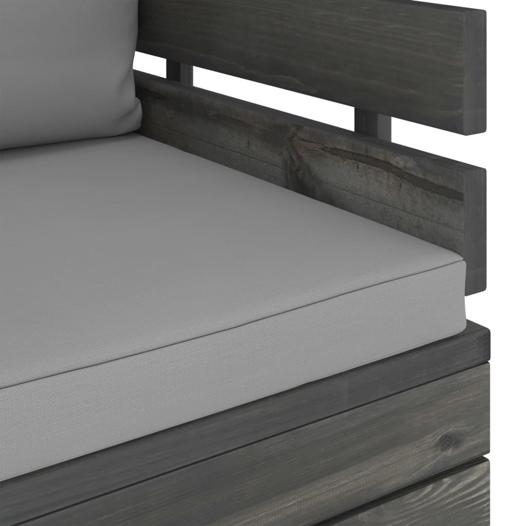 Tuin Met Kussens Pallet Grenenhout Grijs Fauteuil