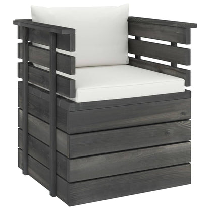 Tuin Met Kussens Pallet Grenenhout Crème Fauteuil