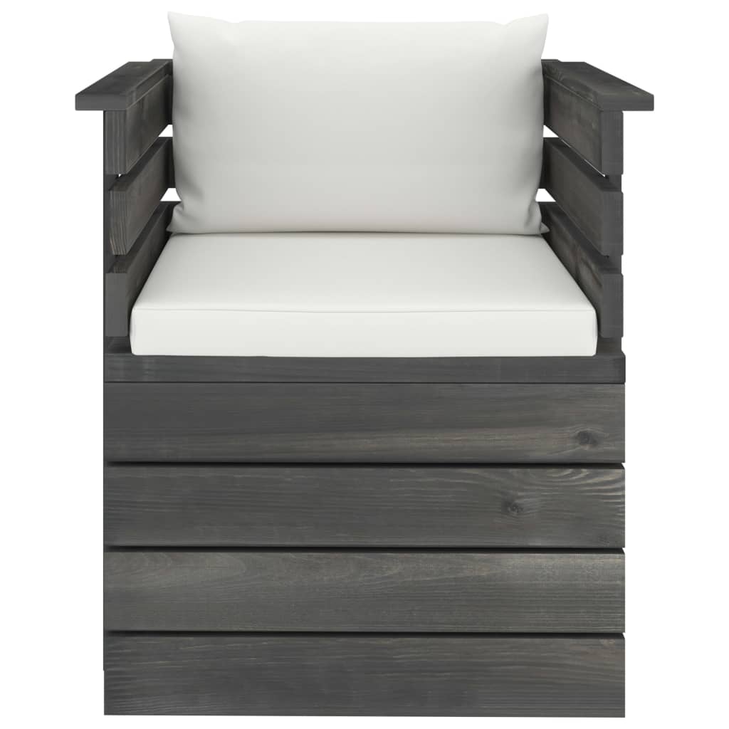 Tuin Met Kussens Pallet Grenenhout Crème Fauteuil