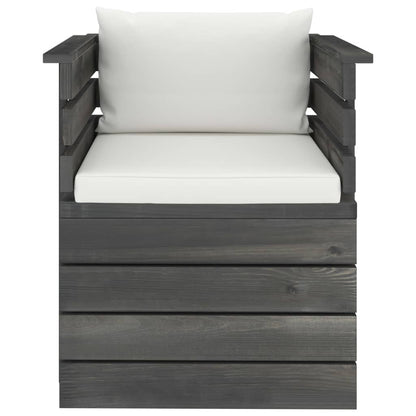 Tuin Met Kussens Pallet Grenenhout Crème Fauteuil
