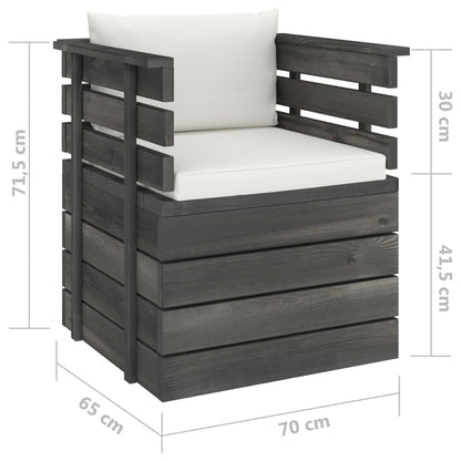 Tuin Met Kussens Pallet Grenenhout Crème Fauteuil