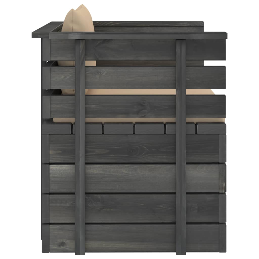 Tuin Met Kussens Pallet Grenenhout Beige Fauteuil