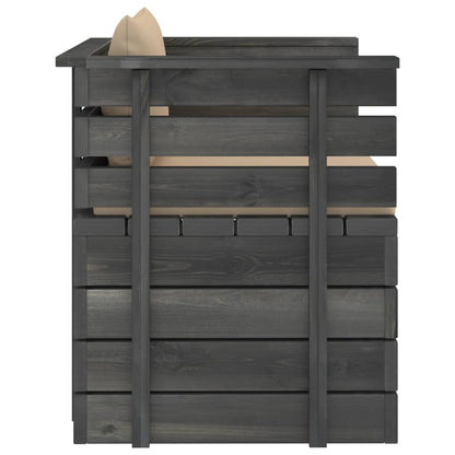 Tuin Met Kussens Pallet Grenenhout Beige Fauteuil