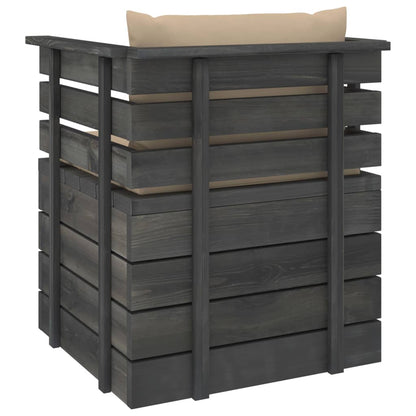 Tuin Met Kussens Pallet Grenenhout Beige Fauteuil