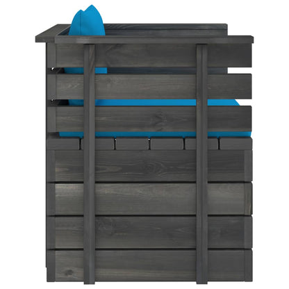 Tuin Met Kussens Pallet Grenenhout lichtblauw Fauteuil