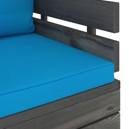 Tuin Met Kussens Pallet Grenenhout lichtblauw Fauteuil