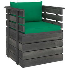 Tuinfauteuil Met Kussens Pallet Grenenhout 1 Groen
