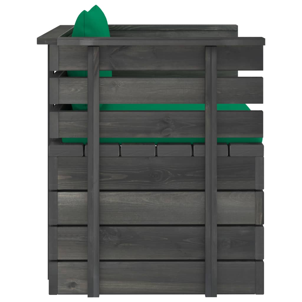Tuinfauteuil Met Kussens Pallet Grenenhout 1 Groen