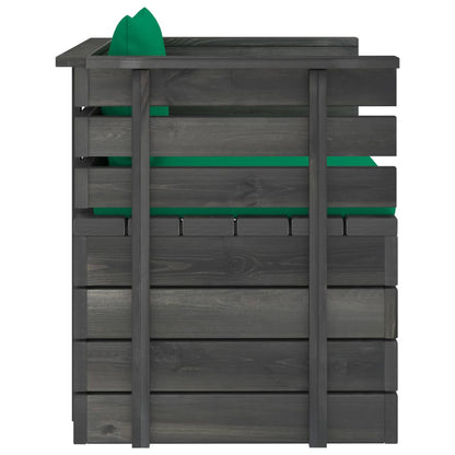 Tuinfauteuil Met Kussens Pallet Grenenhout 1 Groen