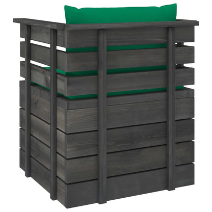 Tuinfauteuil Met Kussens Pallet Grenenhout 1 Groen