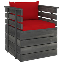 Tuin Met Kussens Pallet Grenenhout Rood Fauteuil