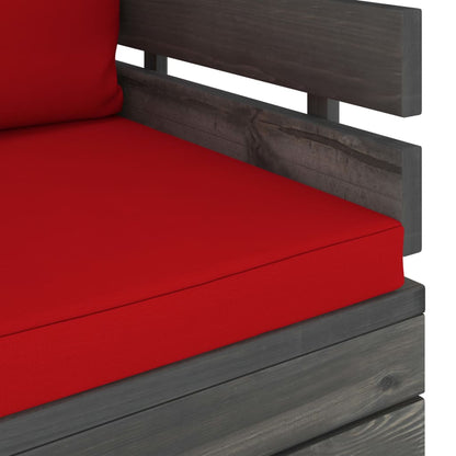 Tuin Met Kussens Pallet Grenenhout Rood Fauteuil