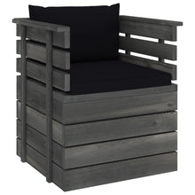 Tuin Met Kussens Pallet Grenenhout Zwart Fauteuil