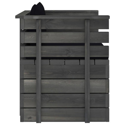 Tuin Met Kussens Pallet Grenenhout Zwart Fauteuil