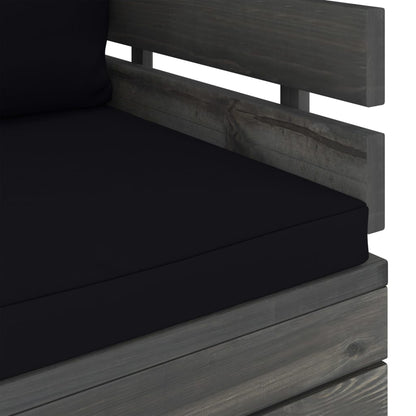 Tuin Met Kussens Pallet Grenenhout Zwart Fauteuil