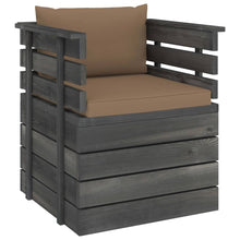 Tuin Met Kussens Pallet Grenenhout Taupe Fauteuil