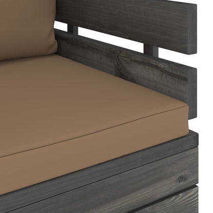 Tuin Met Kussens Pallet Grenenhout Taupe Fauteuil