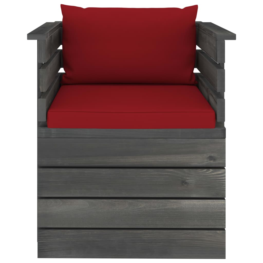 Tuinfauteuil Met Kussens Pallet Grenenhout 1