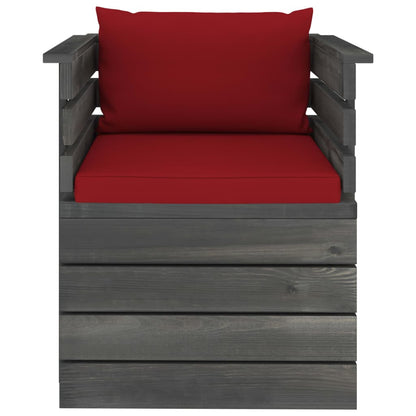 Tuinfauteuil Met Kussens Pallet Grenenhout 1