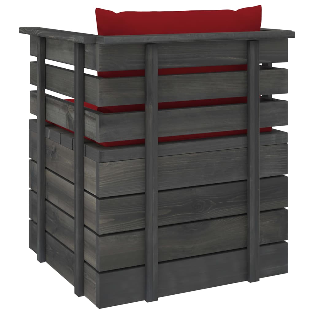 Tuinfauteuil Met Kussens Pallet Grenenhout 1
