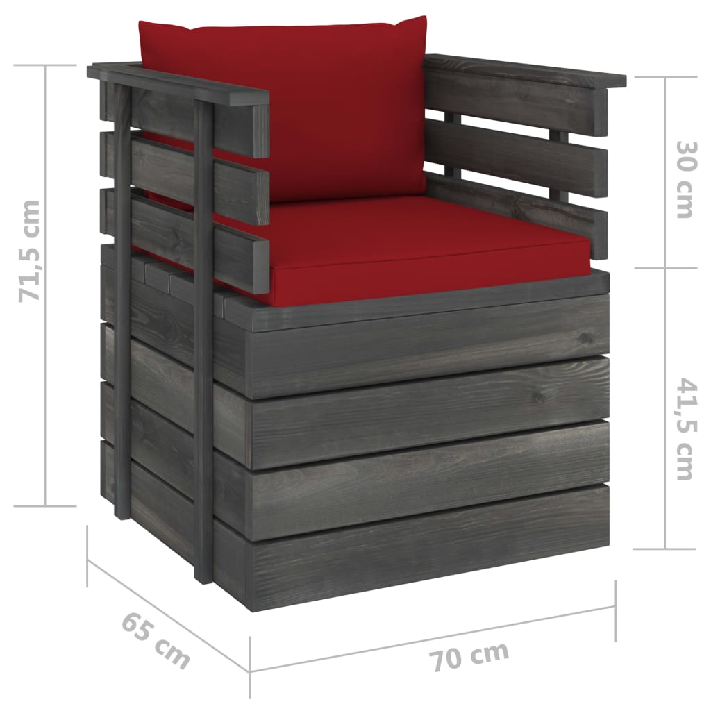 Tuinfauteuil Met Kussens Pallet Grenenhout 1