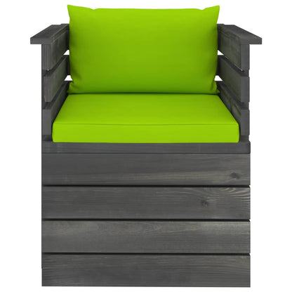 Tuinfauteuil Met Kussens Pallet Grenenhout 1