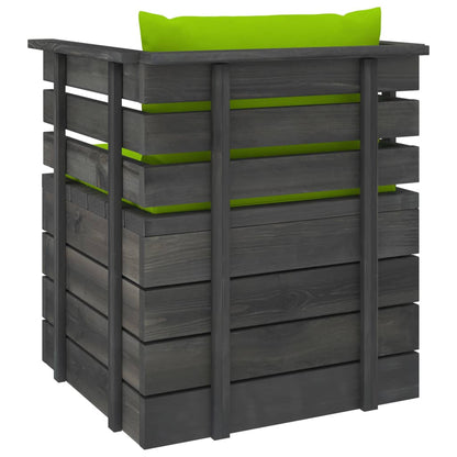 Tuinfauteuil Met Kussens Pallet Grenenhout 1