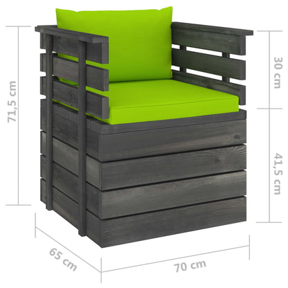 Tuinfauteuil Met Kussens Pallet Grenenhout 1