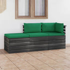 -Delige Loungeset Met Kussens Pallet Massief Grenenhout Groen