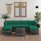 -Delige Loungeset Met Kussens Pallet Massief Grenenhout Groen