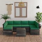 -Delige Loungeset Met Kussens Pallet Massief Grenenhout Groen