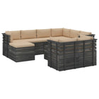 0-Delige Loungeset Met Kussens Pallet Massief Grenenhout 1 Beige