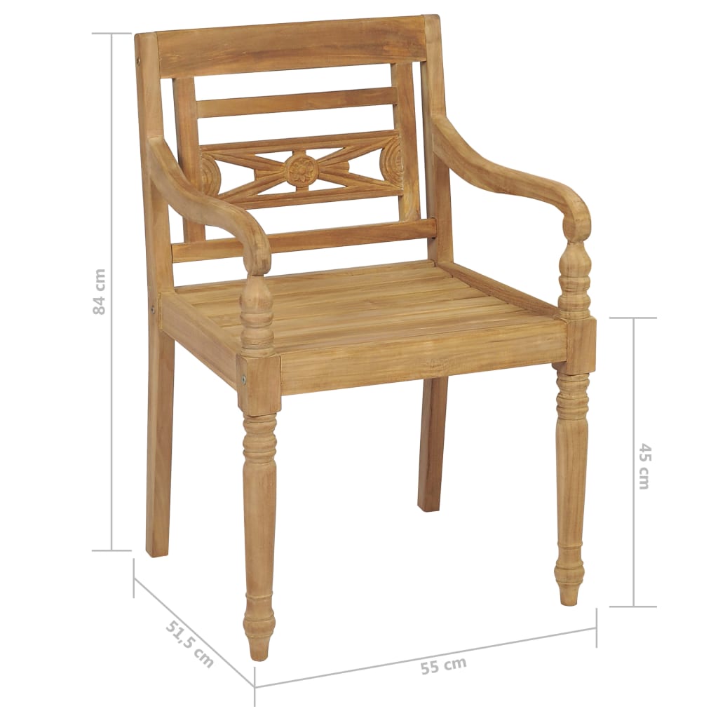 Stoelen Batavia Met Grijze Kussens Massief Teakhout 2