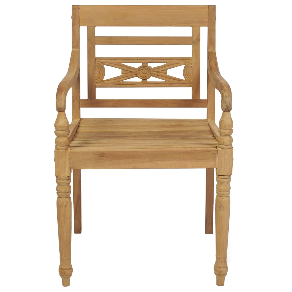 Stoelen Batavia Met Grijze Kussens Massief Teakhout 2